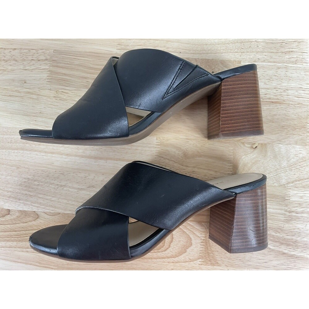 Cole Haan Dakota Criss Cross Black Leather Mule Sandals Slip On Size 8.5B 8 1/2 - Picture 6 of 8